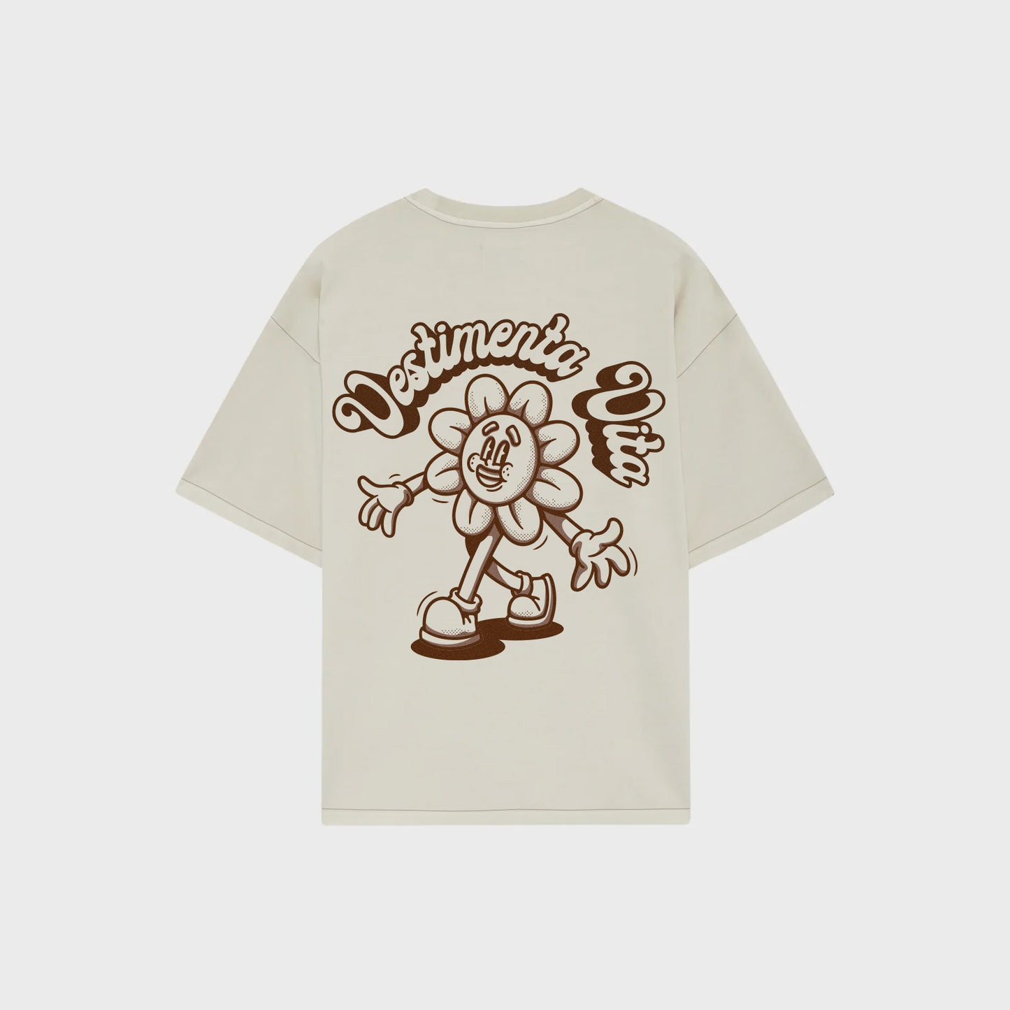 Dune Beige Oversized Sunflower T-Shirt