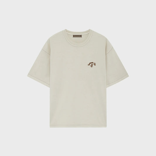 Dune Beige Oversized Sunflower T-Shirt